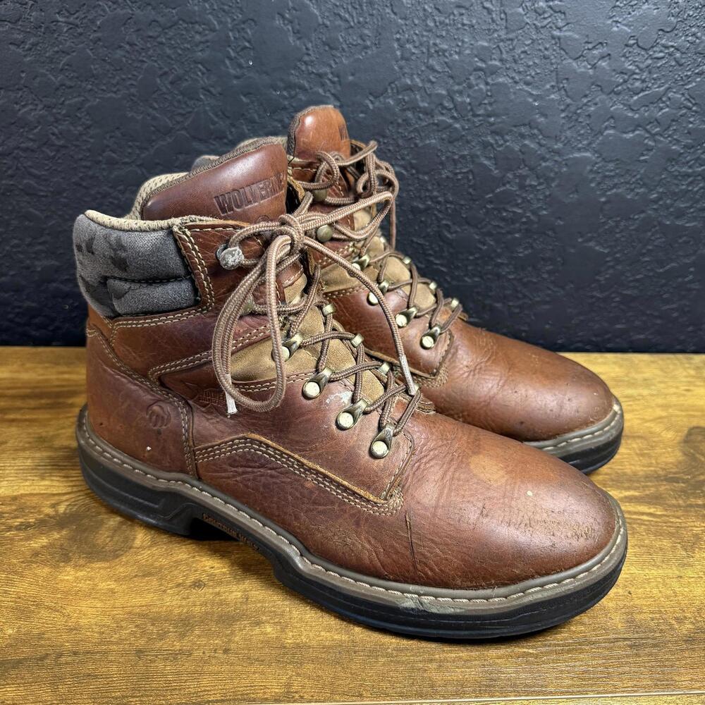 Wolverine Raider 02421 Brown Leather MultiShox Work Boot Mens 8.5 EW